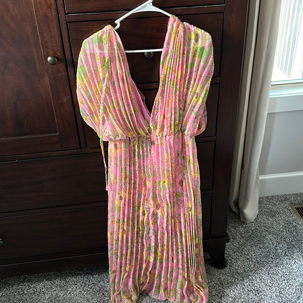 Asos pink midi dress